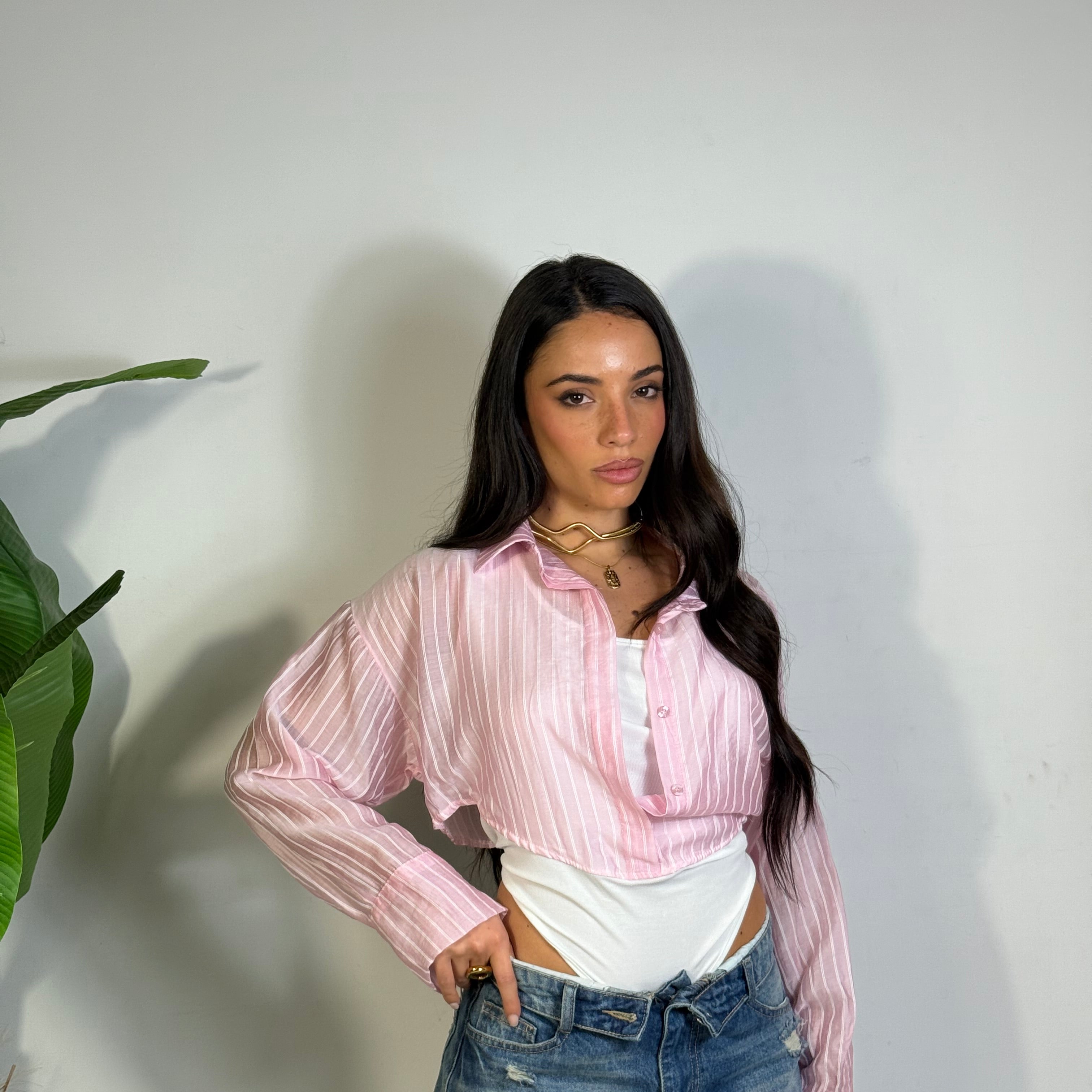 Body “Valencia” effetto camicia